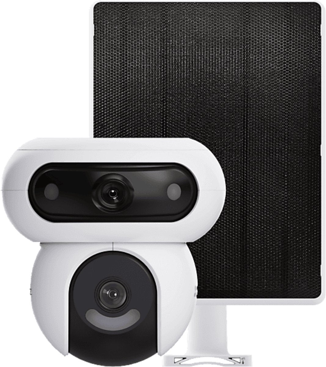 Ezviz HB90 + 8 W Solarpanel 4 MP + 4 MP Doppellinsen 360° Outdoor-Überwachungskamera WiFi Wireless mit 10400 mAh Akku – Always-On-Videomodus – Personen-Fahrzeug-Erkennung – Automatische Tracking-Funktion – Keine monatlichen Gebühren