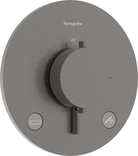 Hansgrohe Ecostat Comfort S – Einbauthermostat – 2 Funktionen – Duschthermostat – Sicherheitskombination EN1717 – Chrom schwarz gebürstet