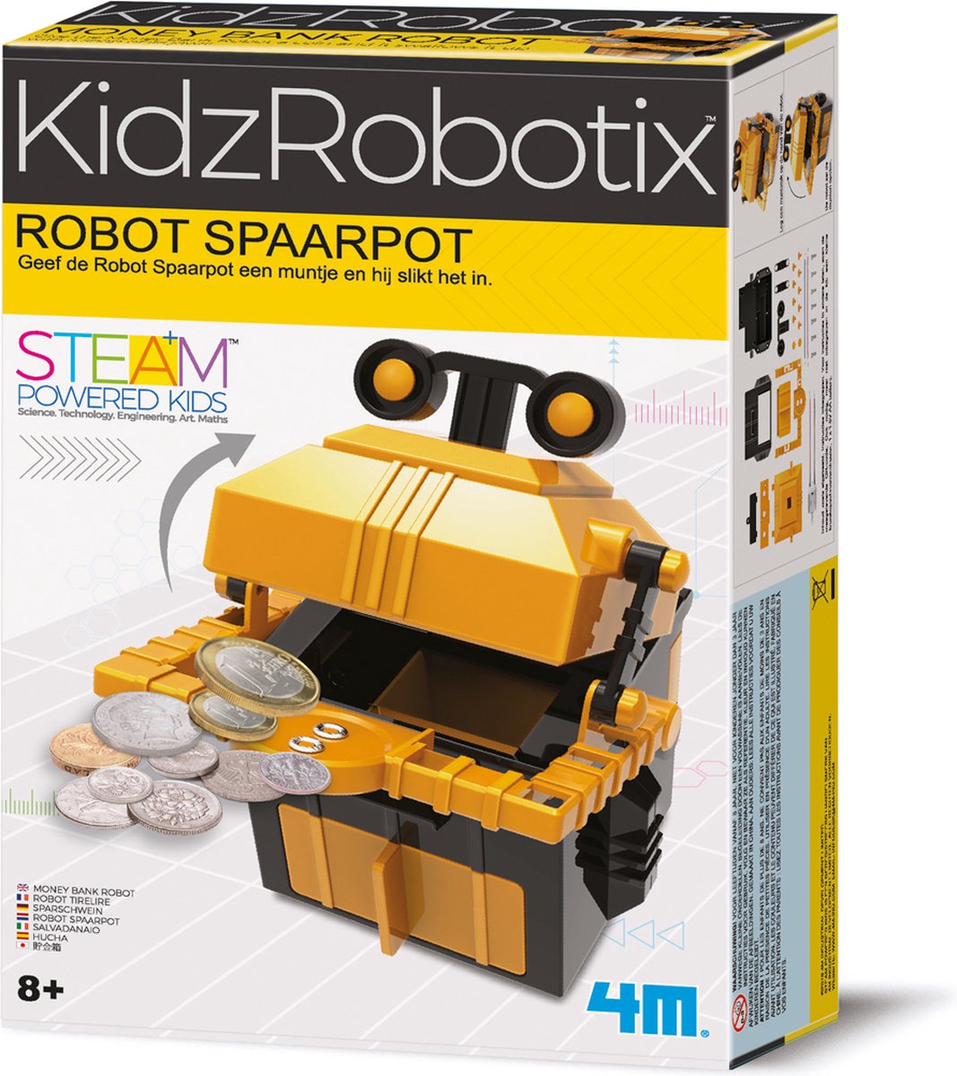 4m Wissenschaft und Spiele – Bauen Sie Ihre eigene Roboter-Spardose – Bausatz – kidzrobotix – 8+