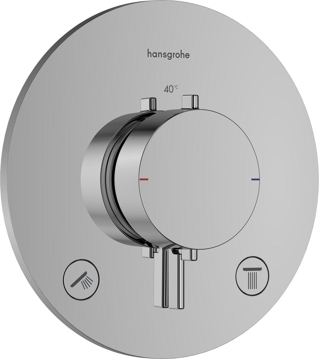Hansgrohe Ecostat Comfort S - Einbauthermostat - Ecostat Thermostat - für 2 Funktionen - Chrom