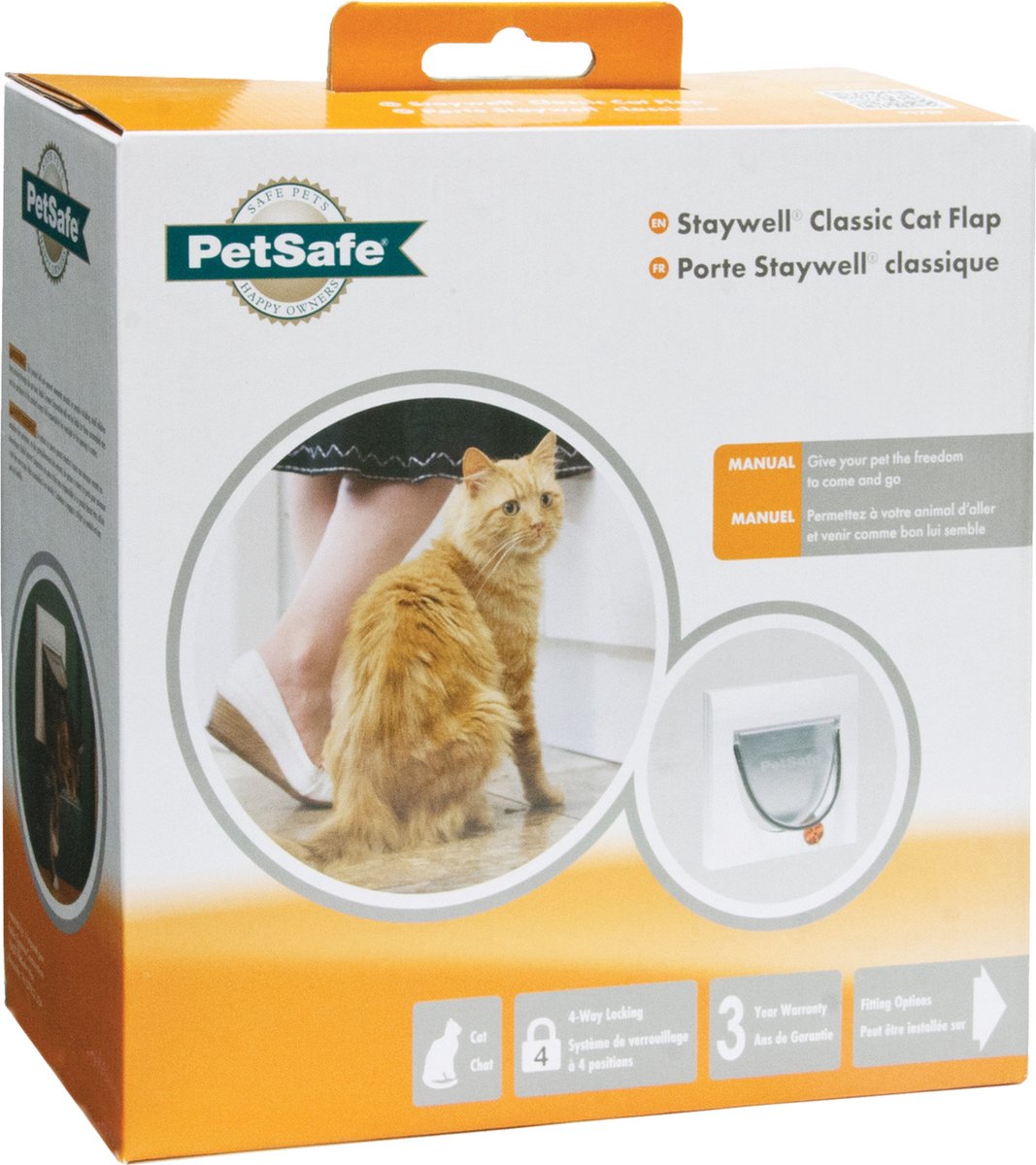 Petsafe 917 classic - inkl. Tunnel - weiß - Katzenklappe - ø 22,4 cm
