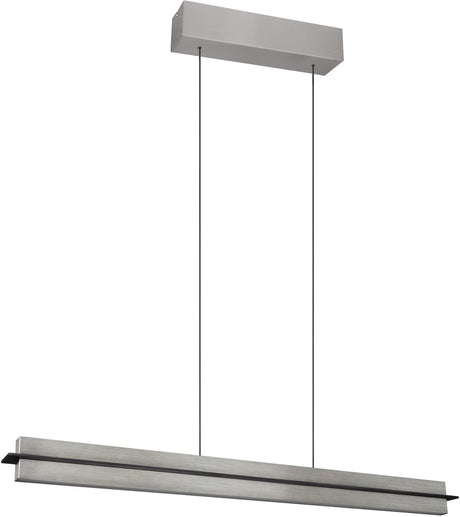 Trio Emerson - Hängelampe - Nickel matt - inkl. 1x SMD 22 W - 4-Stufen-Tastdimmer - Lichtfarbe stufenlos einstellbar - Memory-Funktion - stufenlos höhenverstellbar
