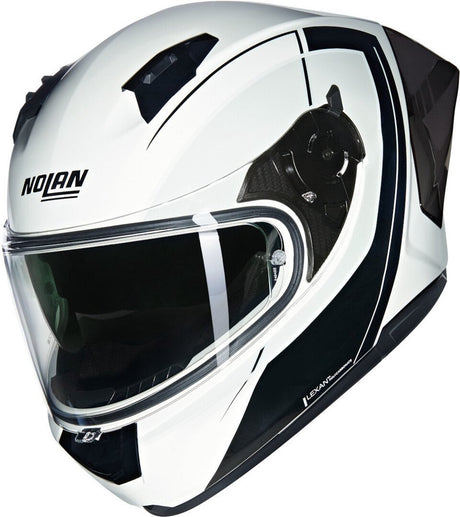 Nolan N60-6 Sport Mesmerico 341 Weiß-Schwarz-Metall-Integralhelm – Größe S – Helm
