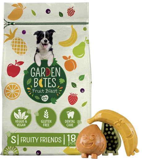 Garden Bites duvoplus – fruchtige Freunde Hundesnacks – Hundeleckerlis – vegetarisch, glutenfrei – klein 18 Stück
