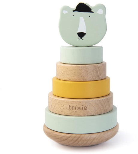 Trixie Holz-Stapelspielzeug - Herr Eisbär, 7-teilig.