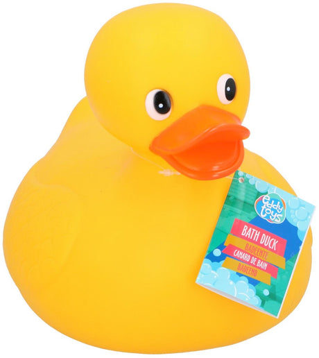 Eddy toys badeend 22 cm - rubberen badeend voor in bad - gele badeend voor kinderen - badspeeltje eend voor baby - speelgoed voor bad - badspeeltje kinderen