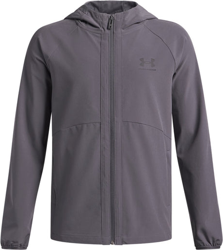 Under Armour Jungen-Sportjacke „UA Vibe Woven Windbreaker – Grau“ – Castlerock – Schwarz