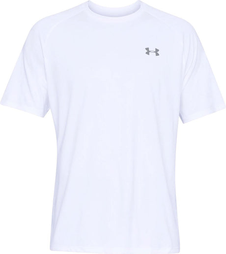 Under Armour UA Tech 2.0 SS Tee-Wht Herren-Sportshirt – Weiß – Overcast Grey