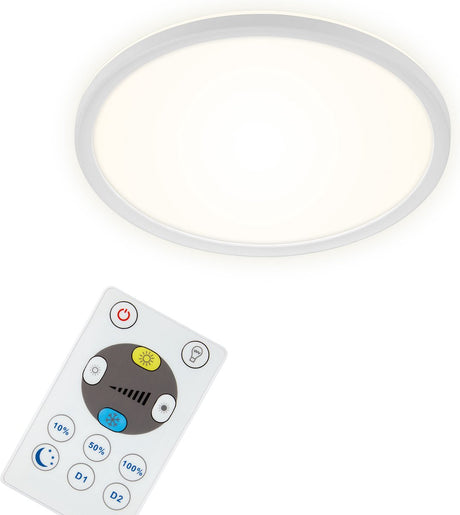 Briloner slim - led plafonniére - plafondlamp dimbaar - met achtergrondverlichting - incl. afstandsbediening - 18 watt - 2400 lumen - wit