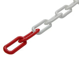 1013674 - kunststof ketting rood wit ø 6mm l 40mm 30m | 30 stuks