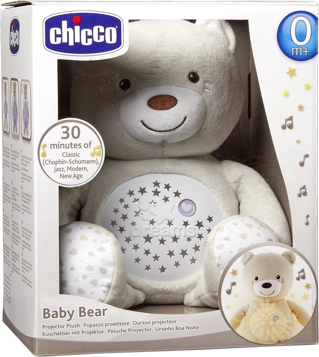 Chicco träumt zum ersten Mal von Projektor-Bär-Grau