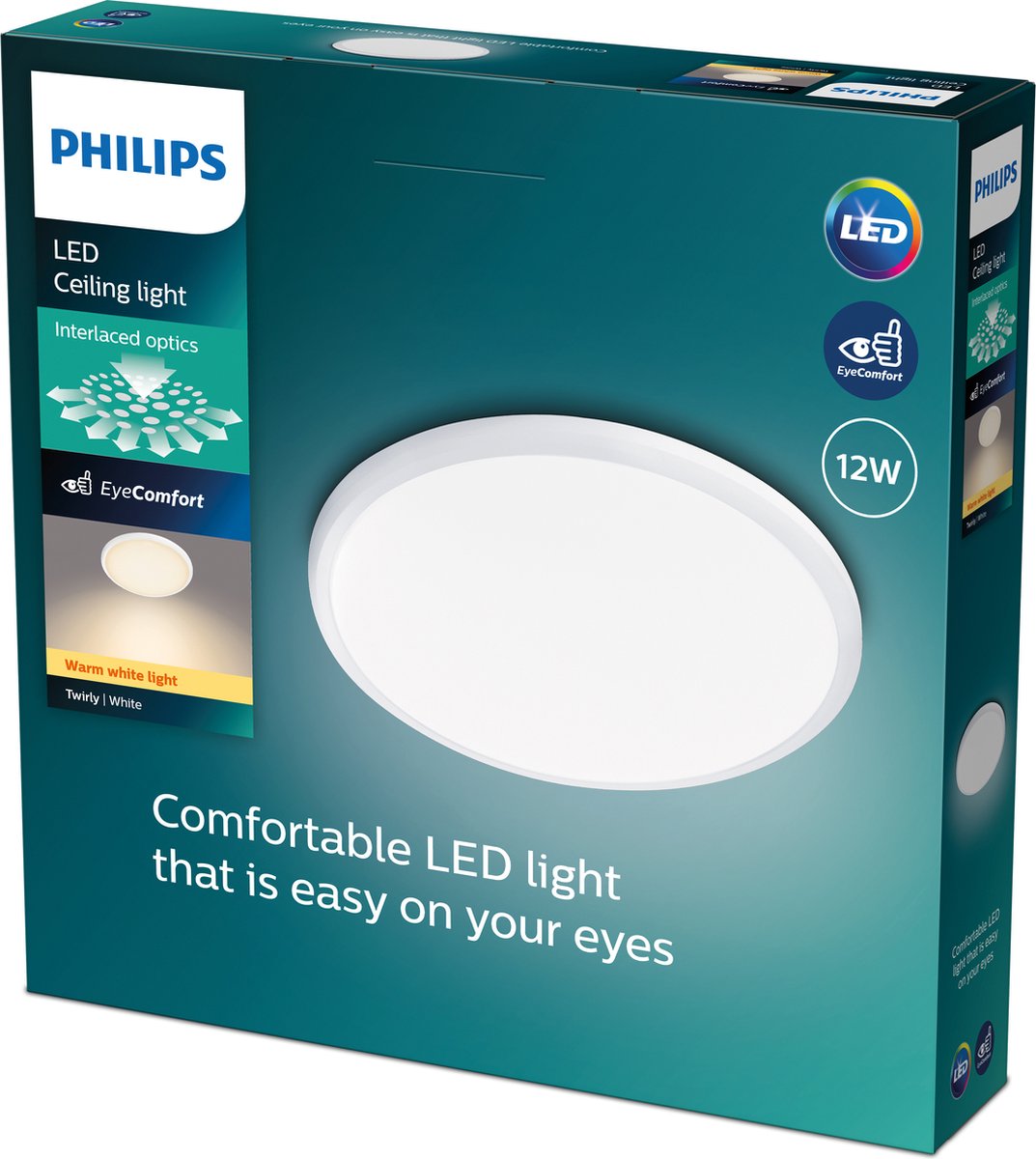Philips led philips twirly plafonnière - wit - klein - warmwit licht - 12 w