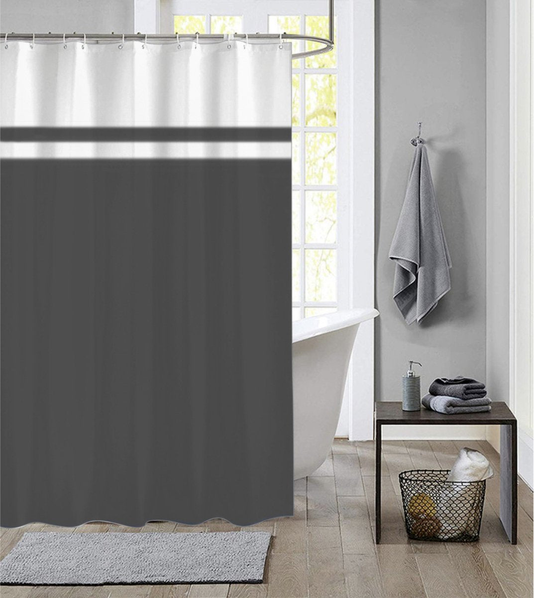 Dutch House Duschvorhang 180x200 einfarbig anthrazit
