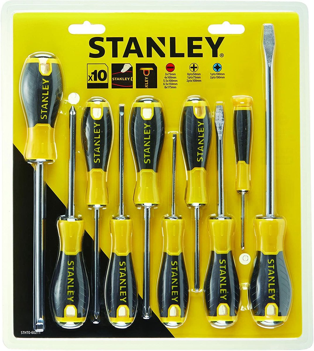 Stanley SHT0-60211 Essential 10-teiliges Schraubendreher-Set