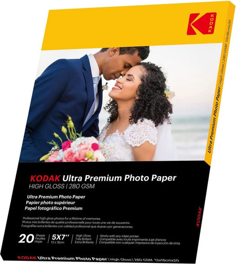 Kodak – 20 Blatt Fotopapier 280 g m², glänzend, Größe 13 x 18 cm, Tintenstrahldruck – 9891175