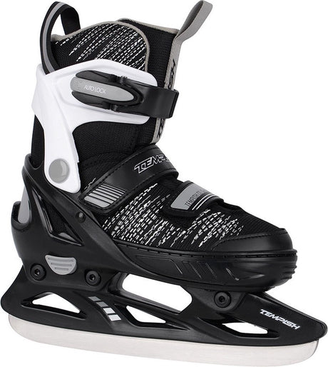 Tempish – Gokid Ice – Eishockey-Schlittschuhe – Kinder-Schlittschuhe – Schwarz – leichter Kinder-Hockey-Schlittschuh mit verstellbarer Passform – Größe EU 29–32