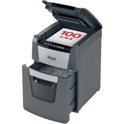 Rexel Optimum Autofeed+ 100x Flüsterleiser Aktenvernichter – P4 vernichtet – Automatischer Einzug bis zu 100 Blatt – 34 l – Schwarz