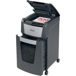 Rexel optimum autofeed+ 300x fluisterstille papierversnipperaar - p4 snippers - automatische invoer tot 300 vel - 60l - zwart