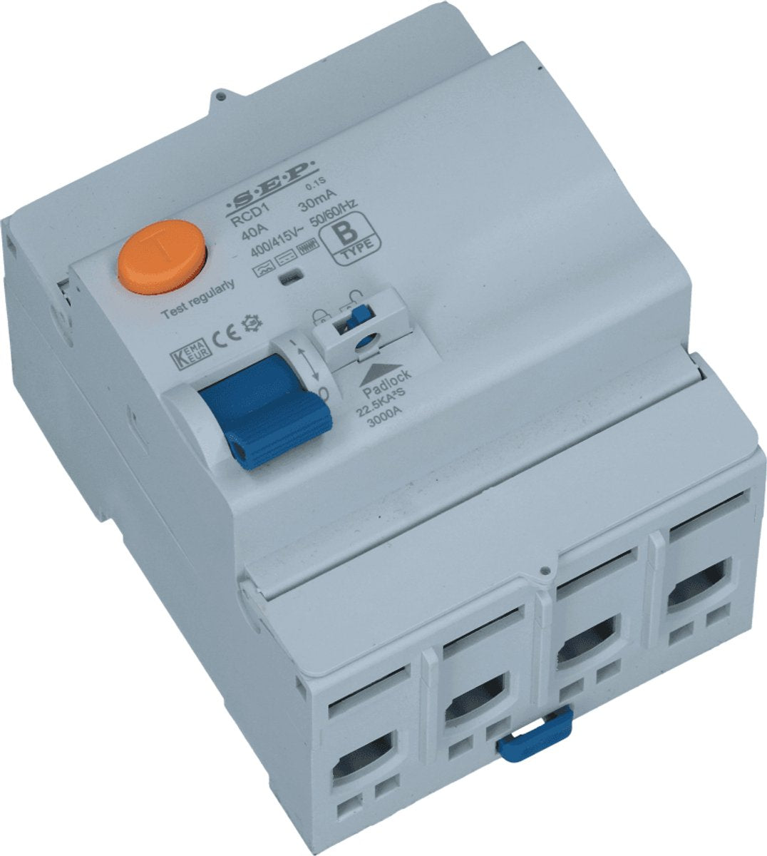 Sep aardlekschakelaar 63a 4 polig 300ma type b 10ka rcd1
