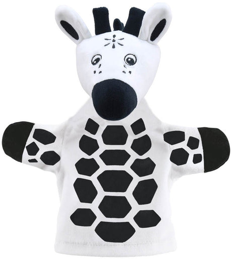 Die Puppenfirma Handpuppe Giraffe schwarz-weiß für Babys und Kleinkinder.