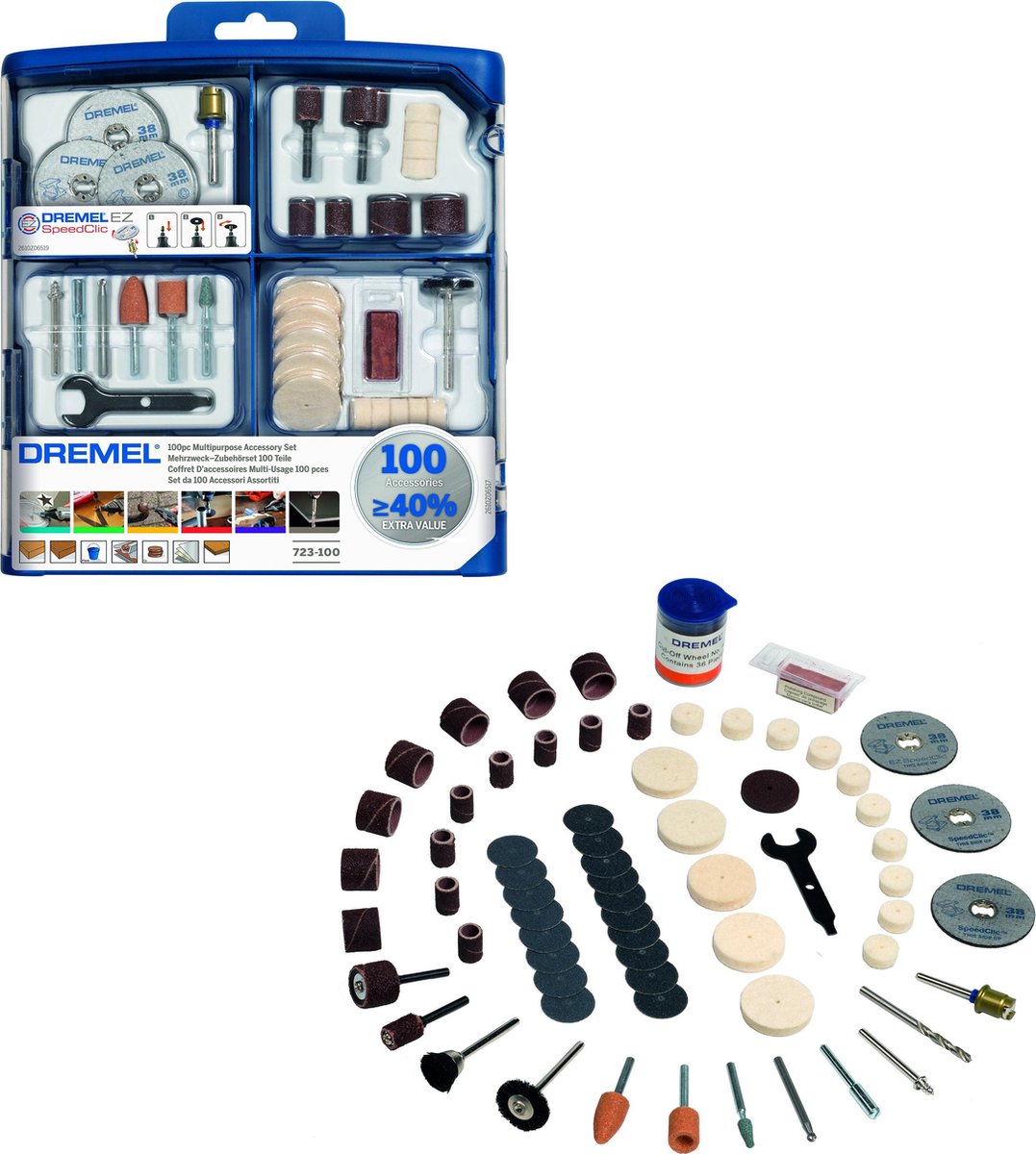 Dremel 723 Multitool-Zubehörset – 100-teiliges Starterset