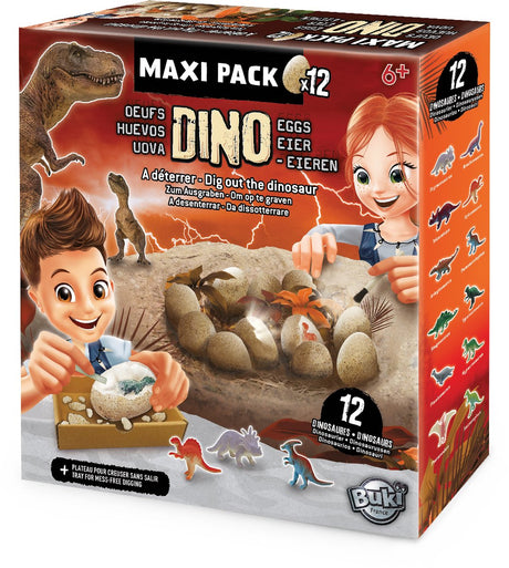 Buki France Buki – Dino-Eier Maxi-Ausgrabungsset – Dinosaurier – ausgraben – entdecken