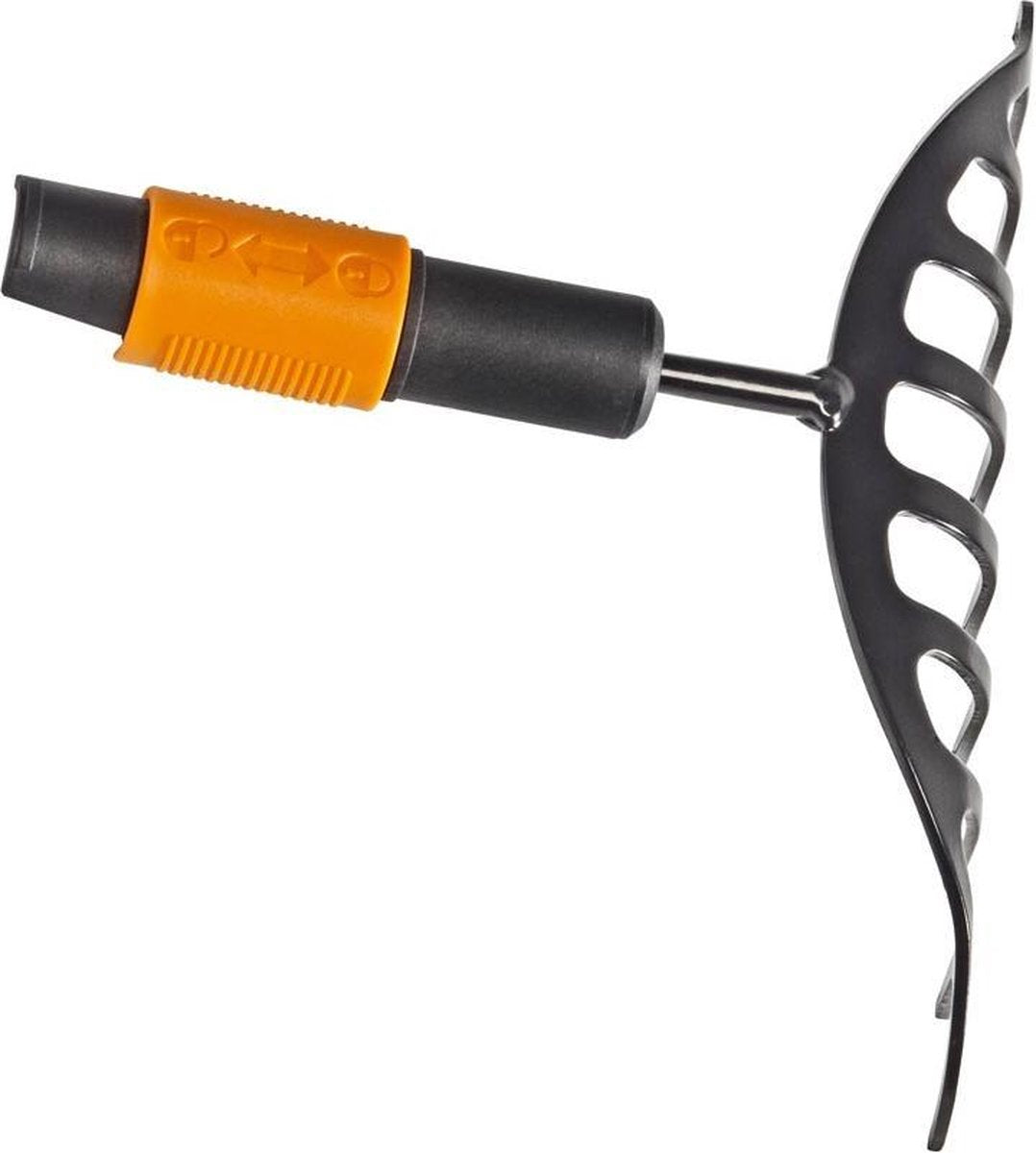 Fiskars Quikfit Rechen – Gartengeräte – Rosenrechenaufsatz – gehärteter Stahl