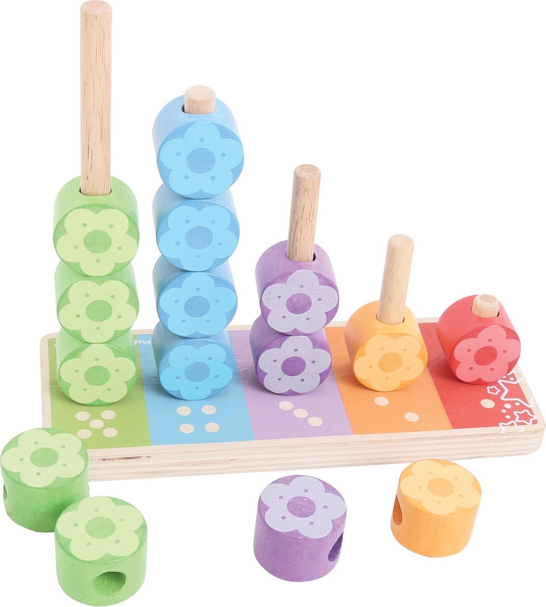 Bigjigs Holz-Stapelspiel Blumen, 16 Stück.