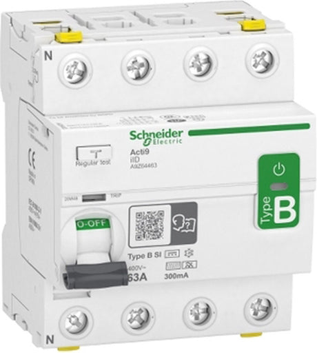 Schneider electric aardlekschakelaar 4 polig 63a 300ma type b-si iid
