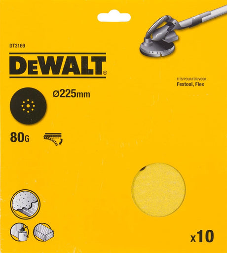 Dewalt dt3169 – Schleifpapierscheiben – 225 mm – 9 Löcher – P80