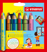 Stabilo Woody 3 in 1 Duo – Multitalent Buntstift – Set à 6-tlg. + Bleistiftspitzer
