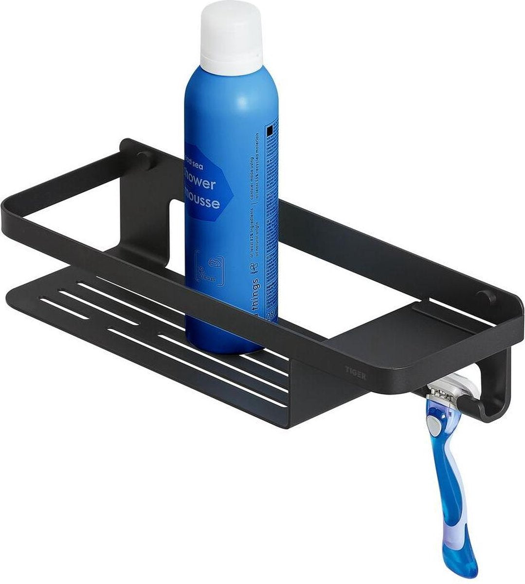 Tiger Caddy – Duschregal – Duschkorb mit Haken 32 cm – Schwarz