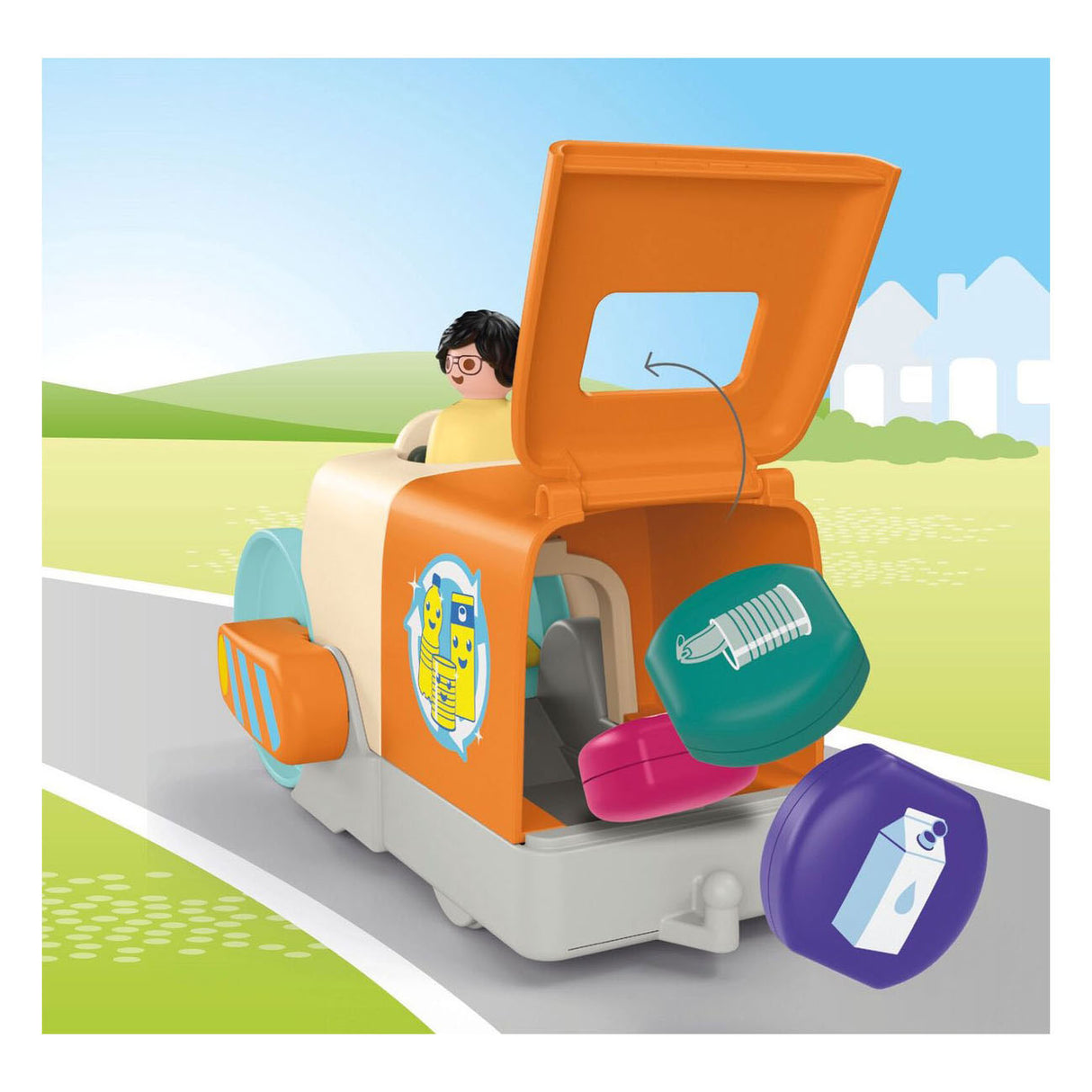 Playmobil Junior: Müllwagen schieben und greifen – 71774