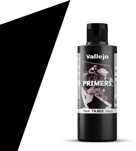 Vallejo Hobby Paint Acrylfarbe – 74602 Schwarz – Grundierung – Acrylfarbe Flasche – 200 ml