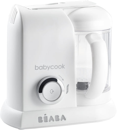 Béaba babycook solo® – Küchenmaschine – 4-in-1-Dampfgarer-Mixer – Babynahrungszubereiter – 1100-ml-Schüssel – Weiß-Silber