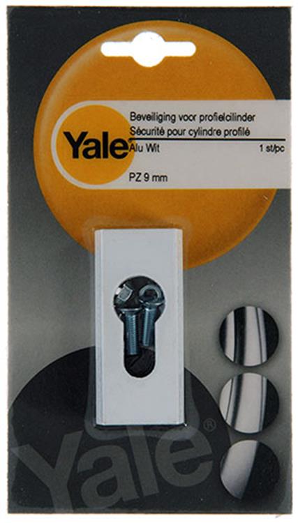 Yale 1019119 - 1 beveiliging profielcil.pz 9mm alu-wit | 2 stuks