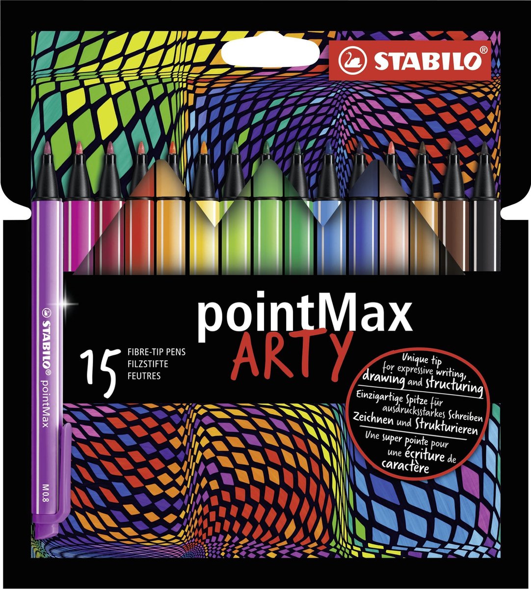 Stabilo pointmax – Hardtip-Fineliner – Arty – Set 15-teilig