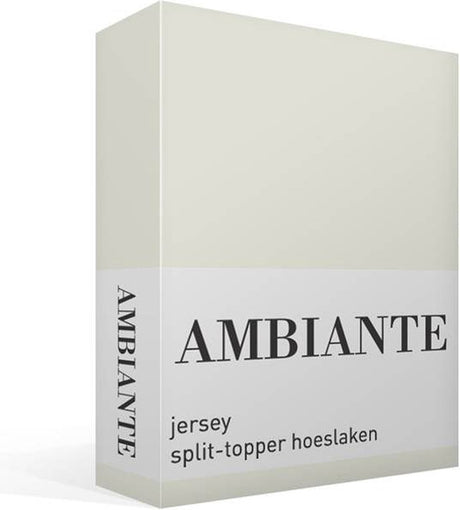 Ambiante jersey split-topper hoeslaken - tweepersoons - off-white