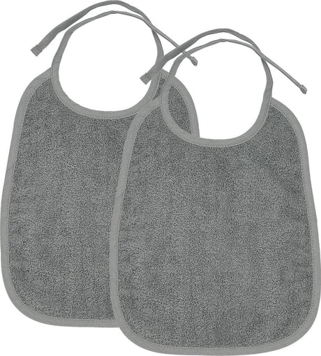 Meyco Baby-Uni-Lätzchen – 2er-Pack – Frottee – Grau