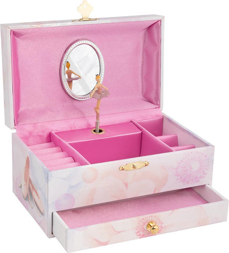 Goki Spieluhr - Ballerina - Schwanensee - mit Ablagefächern und Schieber - Pink - 3 Jahre