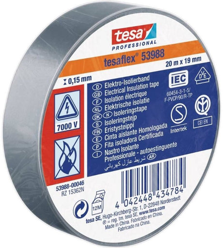 Tesa Isolierband grau 19mm 20mtr | 10 Stück