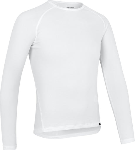 Gripgrab – Ride Thermal Langarm-Winter-Fahrradunterhemd Polygiene Base Layer Thermoshirt – Weiß – Herren – Größe L
