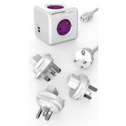 Stekkerdoos allocacoc powercube wit paars
