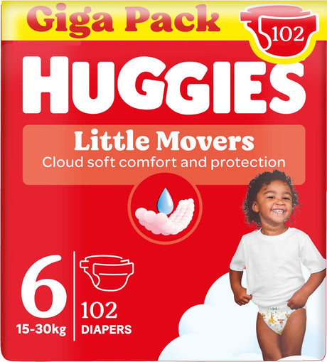 Huggies® Little Mover Babywindeln, Größe 6 (16 bis 30 kg), 102 Windeln mit Disney©-Motiven, Gigapack