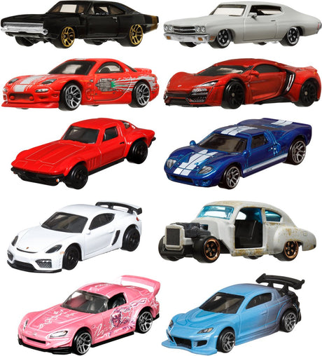 Mattel Hot Wheels Druckguss-Thema „Fast Furious“, sortiert | 10 Stück
