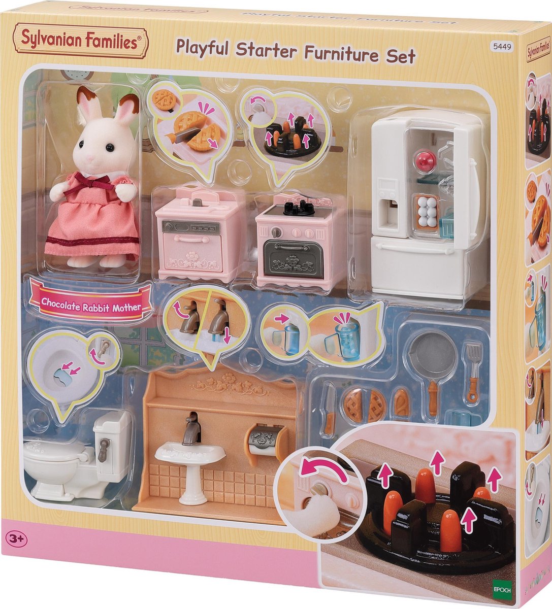 Sylvanian Family klassisches Möbelset (Mutter) 5449 – ideales Set zur Kombination mit Puppenhaus (5708 5567)