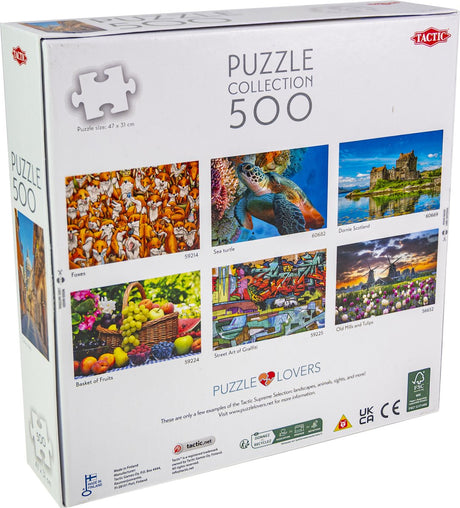 Tactic Sizilien, Italien – Puzzle – 500 Teile – Italienische Küstenlandschaft auf Sizilien – Mittelmeer und historisches Dorf – hohe skandinavische Qualität