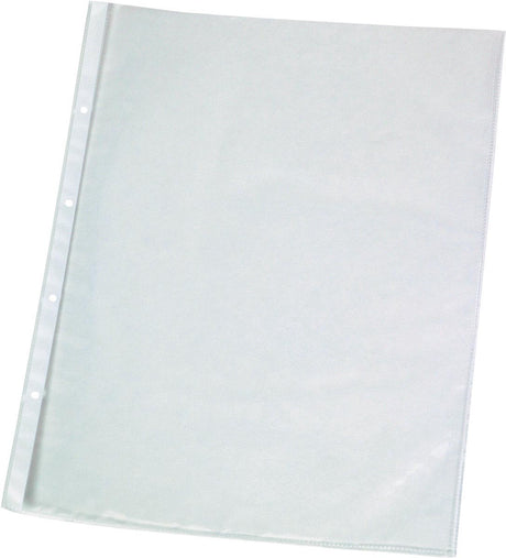 Q-Connect perforierte Showtasche A4, 11-Loch-Perforation, kristallklar, 50 Mikron, Packung mit 25 Stück