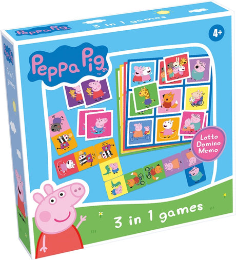 Selecta Peppa Pig 3n1 Memo Lotto Domino