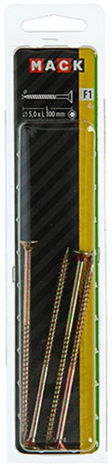 Mack 1017318 - spaanplschr.vzkop-zelfb. geelverz. 4 st 5,0 x 100 mm | 5 stuks